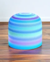 Blue rainbow crystal meditation bowl, view 2