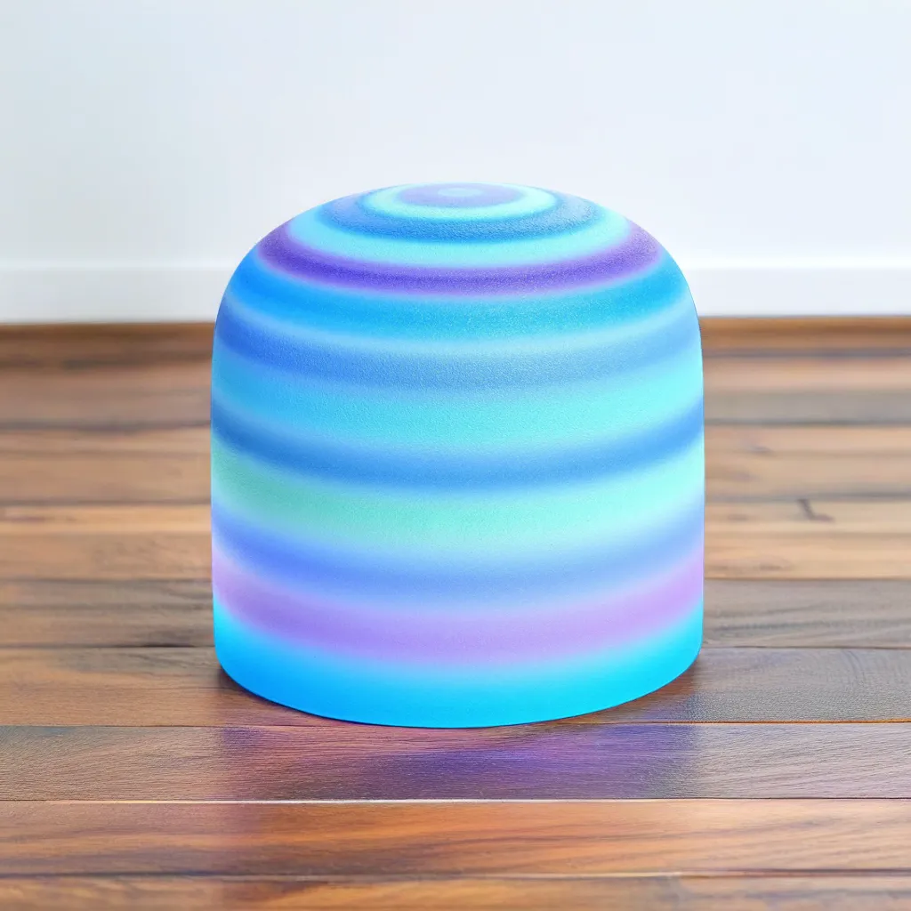 Blue rainbow crystal meditation bowl, view 2