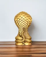 Golden Naja Buddha Statues – Handcrafted Spiritual Decor_back Golden Naja Buddha Statues, seen from behind