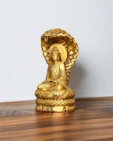 Golden Naja Buddha Statues – Handcrafted Spiritual Decor_left Golden Naja Buddha Statues, seen from the left