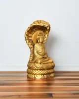 Golden Naja Buddha Statues – Handcrafted Spiritual Decor_right Golden Naja Buddha Statues, seen from the right