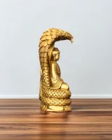 Golden Naja Buddha Statues – Handcrafted Spiritual Decor_right 2 Golden Naja Buddha Statues, seen from the right