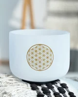 Infinity Light – Frosted flower life Crystal singing bowl set_2 Flower of life - Crystal singing bowl set, view 2