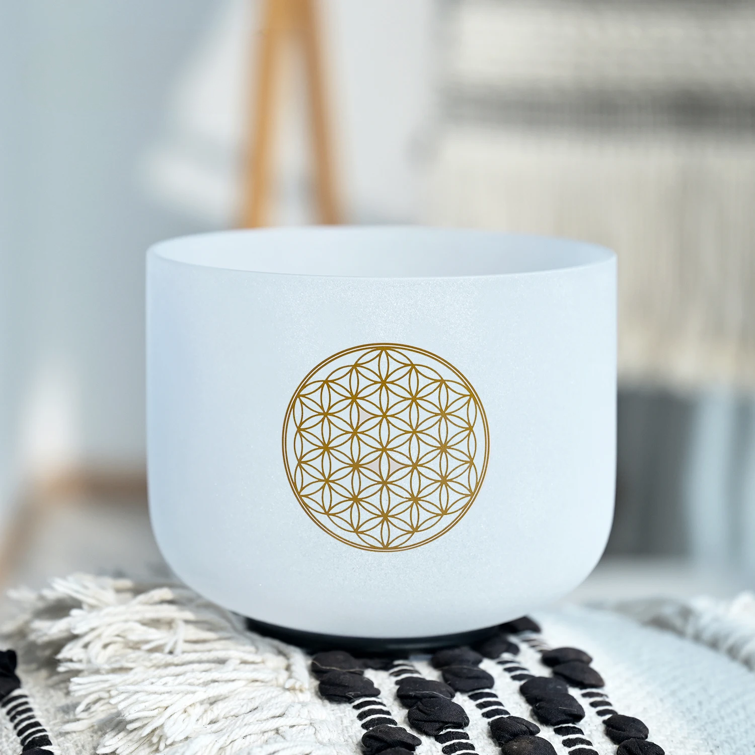 Infinity Light – Frosted flower life Crystal singing bowl set_2 Flower of life - Crystal singing bowl set, view 2