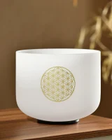 Infinity Light – Frosted flower life Crystal singing bowl set_3 Flower of life - Crystal singing bowl set, view 3