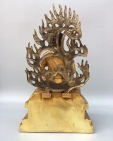 Fierce Acala Buddha Statue – Handcrafted Zen Protector Sculpture_back Fierce Acala Buddha Statue, seen from behind