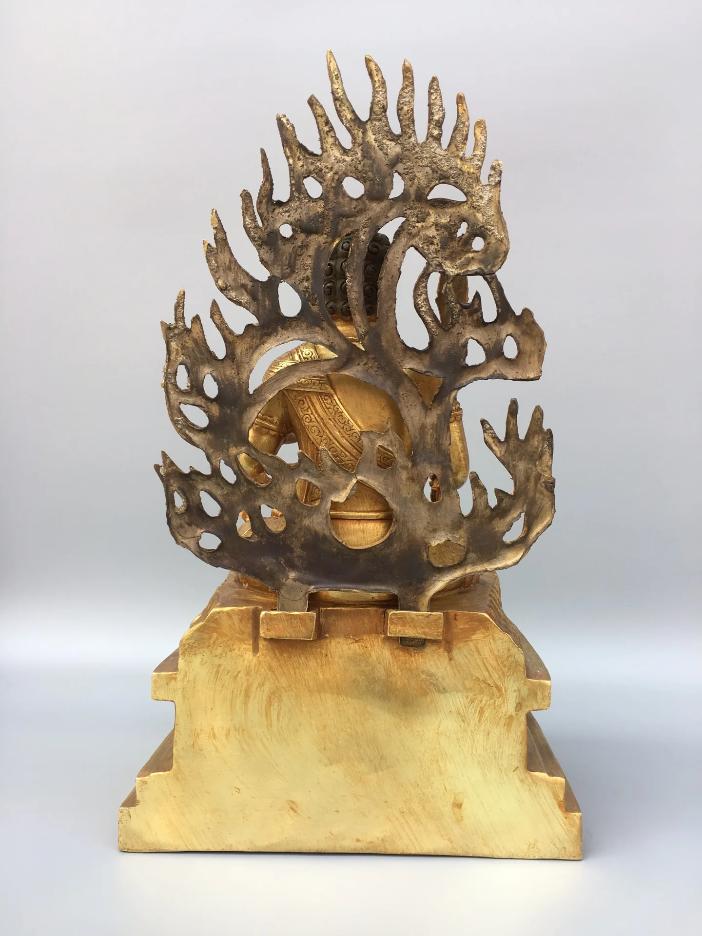 Fierce Acala Buddha Statue – Handcrafted Zen Protector Sculpture_back Fierce Acala Buddha Statue, seen from behind