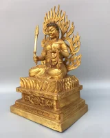 Fierce Acala Buddha Statue – Handcrafted Zen Protector Sculpture_three quarter right Fierce Acala Buddha Statue, seen from the right