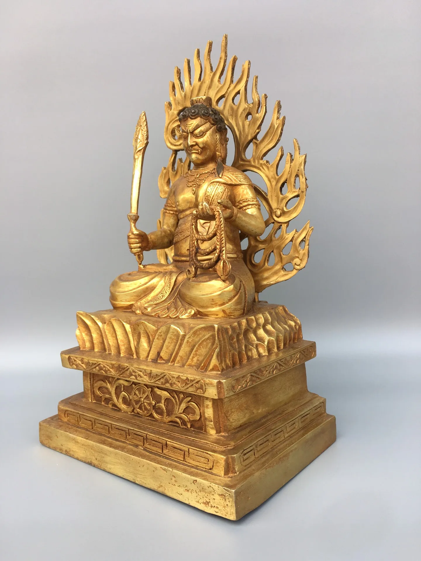 Fierce Acala Buddha Statue – Handcrafted Zen Protector Sculpture_three quarter right Fierce Acala Buddha Statue, seen from the right